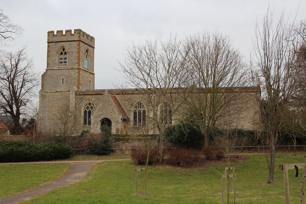 Broughton church. Take a look inside. The wall paintings are excellent.